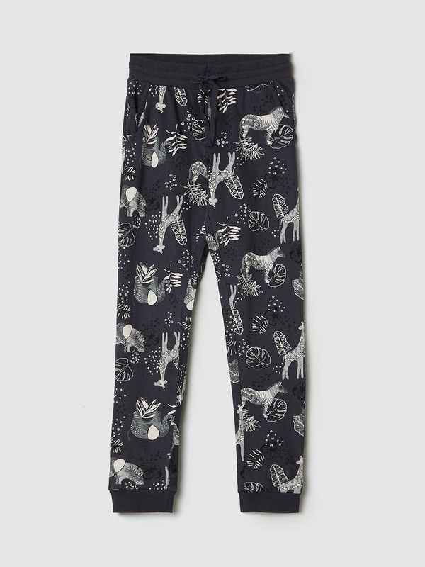 Girls Regular Fit Grey Pure Cotton Trousers