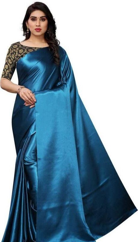Bollywood Silk Blend Saree  (Blue)