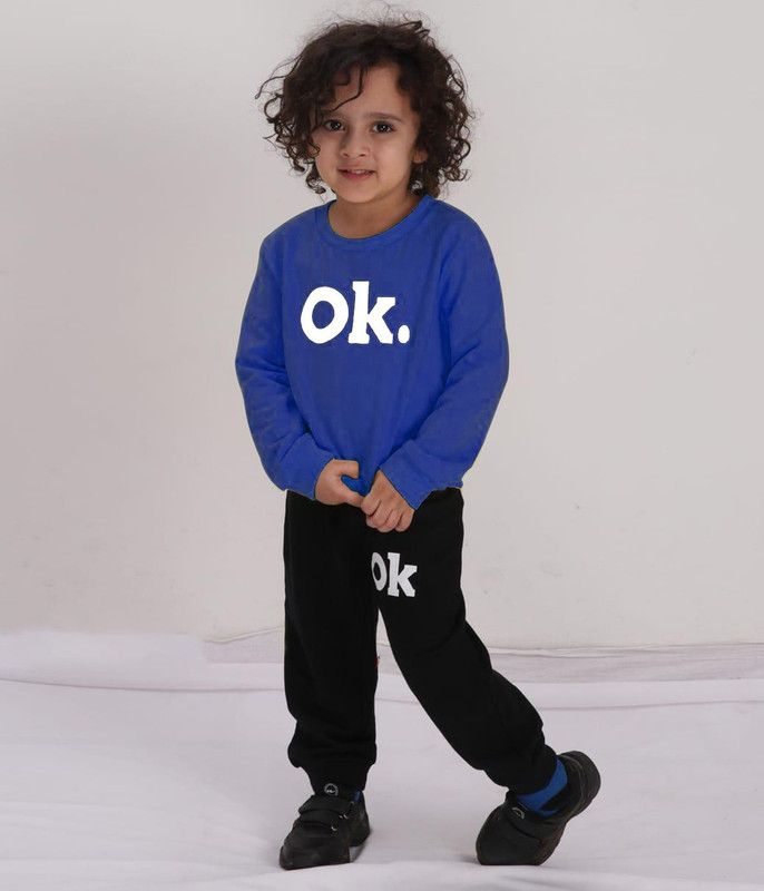 NOT Boys & Girls Party(Festive) T-shirt Pant  (Dark Blue)