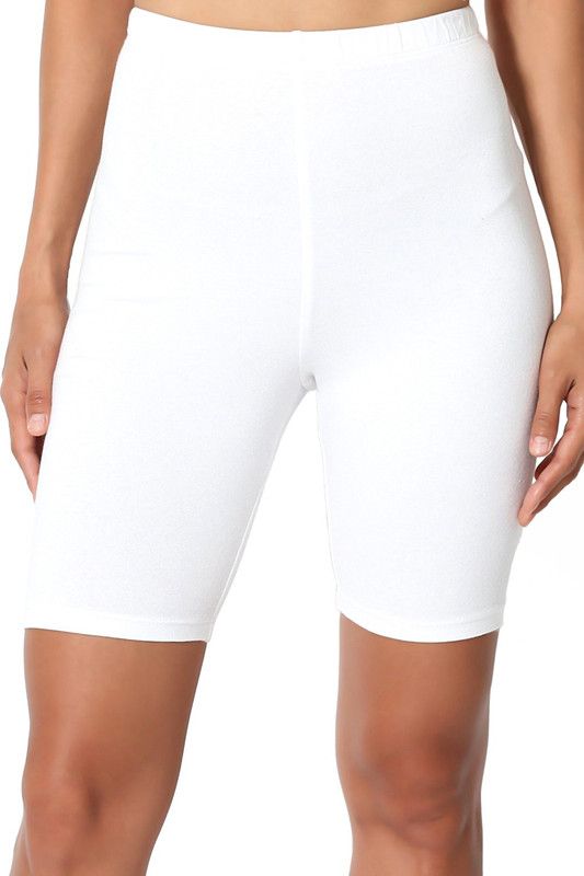 Solid Women White Running Shorts