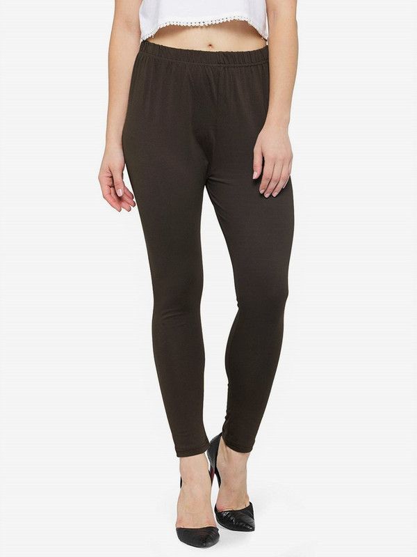 N-gal Western Wear Legging  (Brown, Solid)