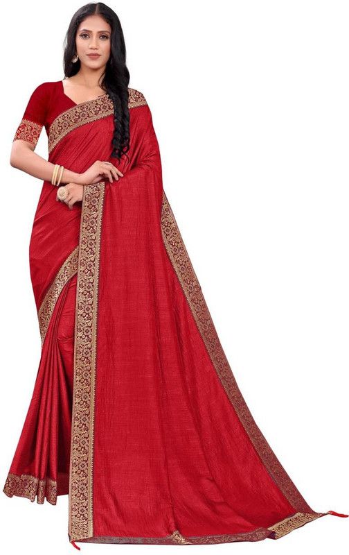 Woven Daily Wear Pure Silk Saree  (Red)