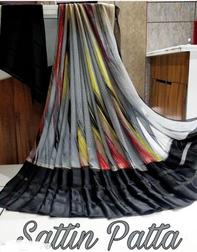 Striped Daily Wear Satin Saree  (Multicolor)