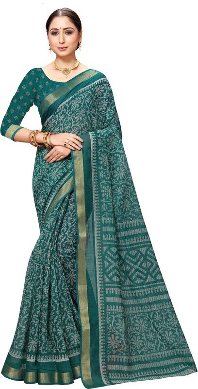 Printed Daily Wear Art Silk Saree  (Blue)