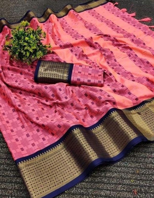 Bollywood Pure Silk Saree  (Pink)