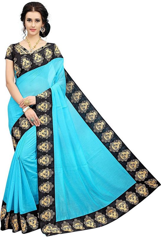 Self Design, Solid/Plain Chanderi Cotton Blend, Cotton Linen Saree  (Light Green)