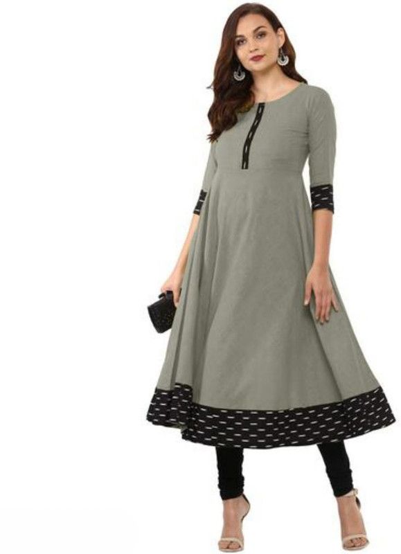 Women Kurta  (Grey)