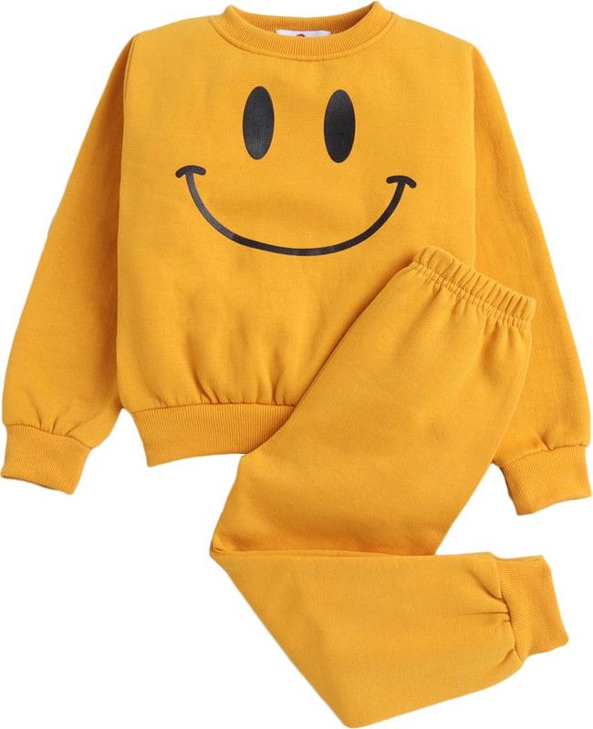 Girls Casual Sweatshirt Pant  (Yellow)