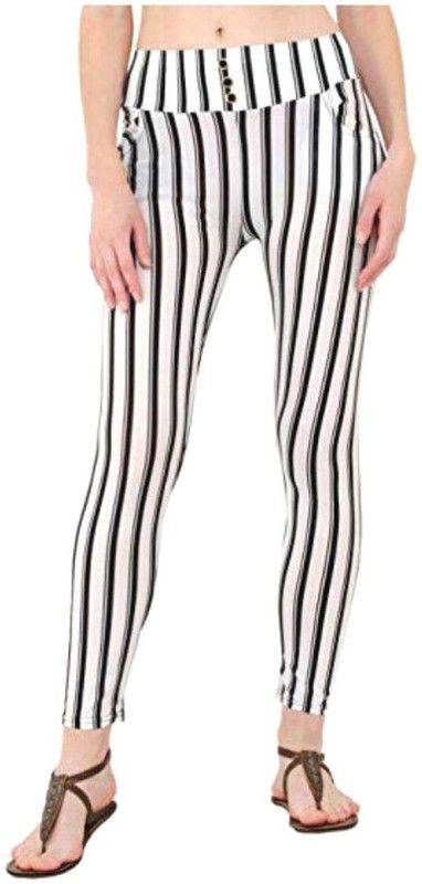 MIK FASHION White Jegging  (Printed)