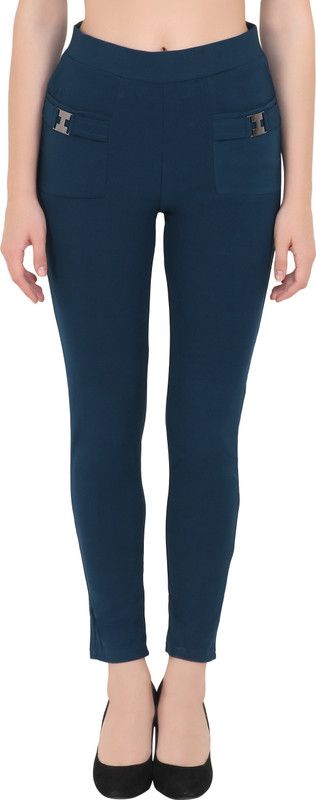 Clotheum Dark Blue Jegging  (Solid)