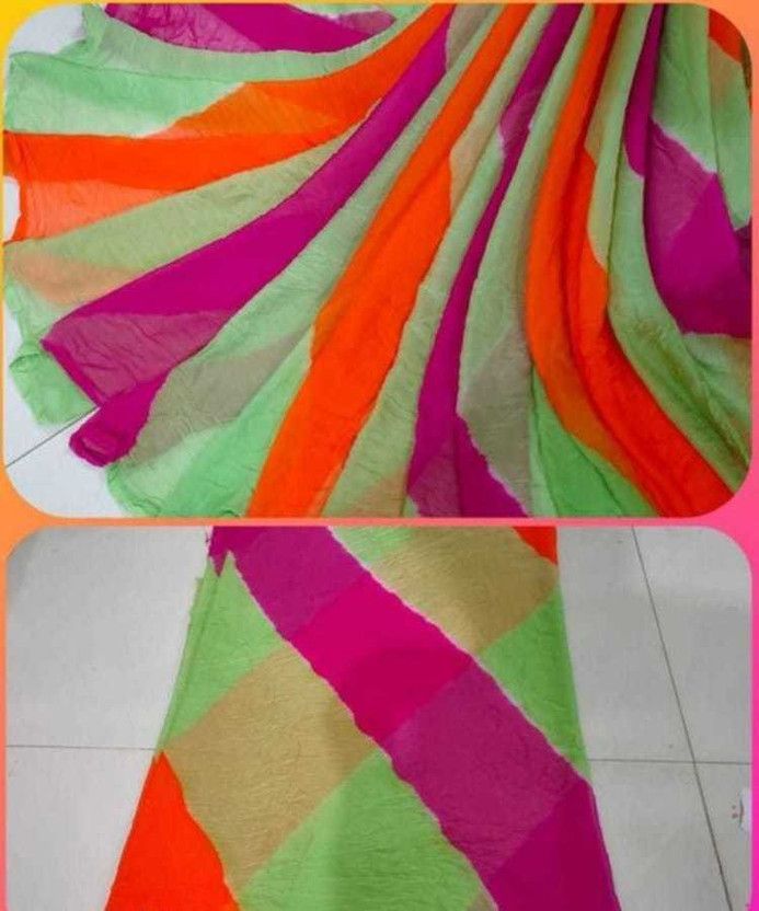 Solid/Plain Daily Wear Chiffon Saree  (Multicolor)