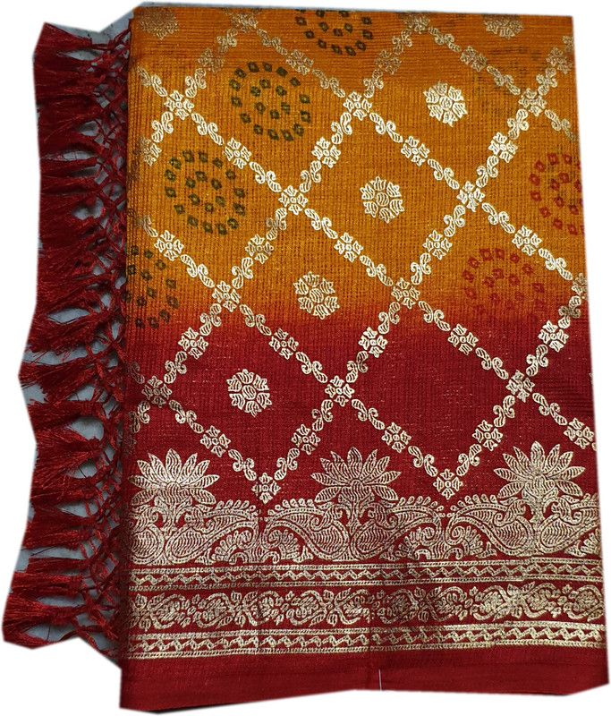 Applique, Blocked Printed, Self Design Daily Wear Cotton Blend Saree  (Red)