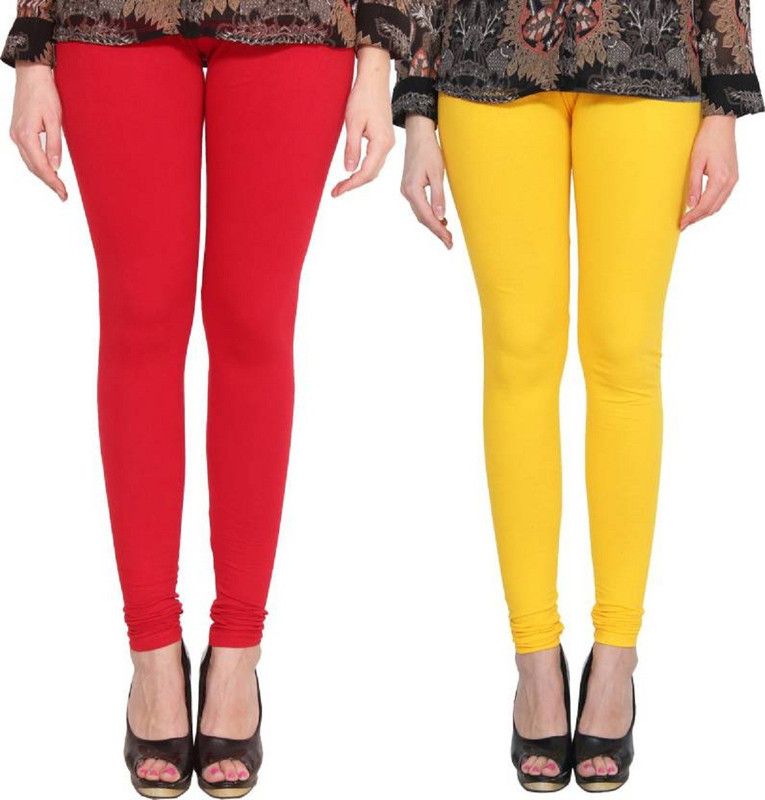 Amitgroup Churidar Western Wear Legging  (Red, Yellow, Solid)
