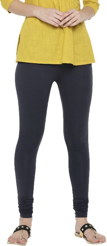 De Moza Churidar Ethnic Wear Legging  (Dark Blue, Solid)
