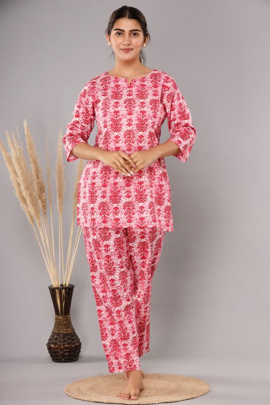 Women Co-ords Red Printed