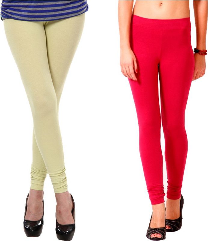 femmora Ankle Length Western Wear Legging  (Yellow, Red, Solid)