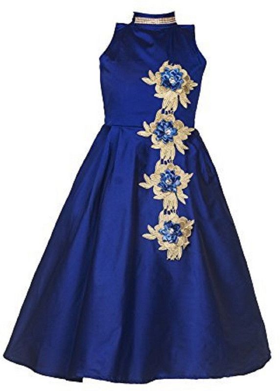 Looney Toons Girls Maxi/Full Length Party Dress  (Blue, Sleeveless)