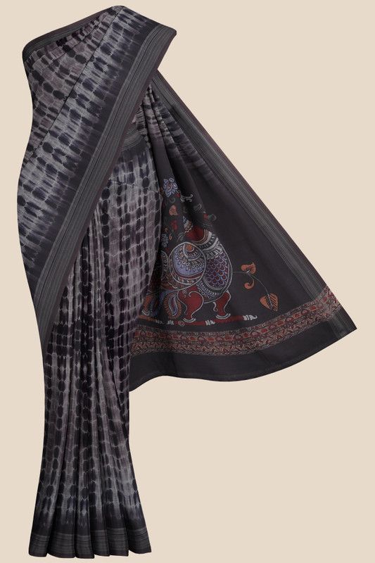 Dyed Banarasi Linen Saree  (Red)