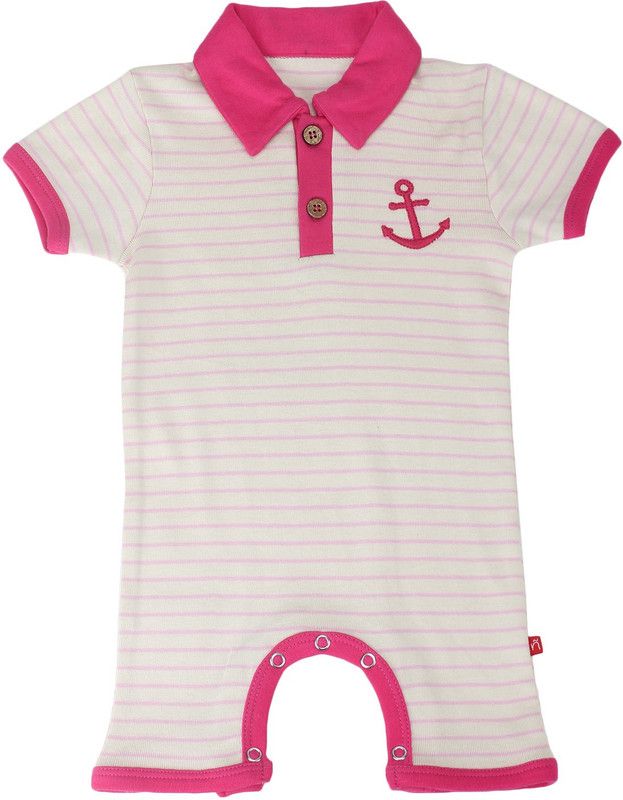 nino bambino Baby Boys Pink & White Sleepsuit