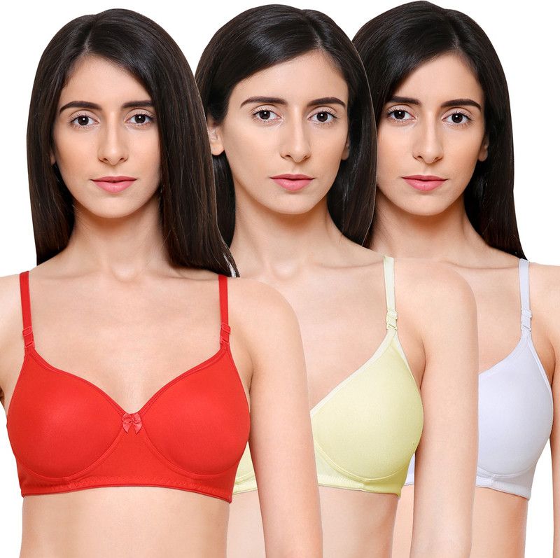Pack of 3 Women Push-up Heavily Padded Bra  (Red, Beige, White)