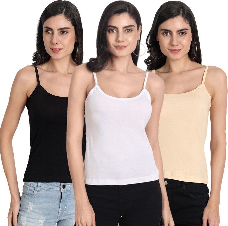Women White, Beige, Black Camisole