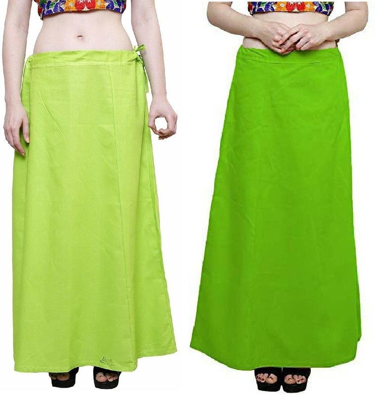 NewBELL P2_Green_Parrot Green Pure Cotton Petticoat  (Free)