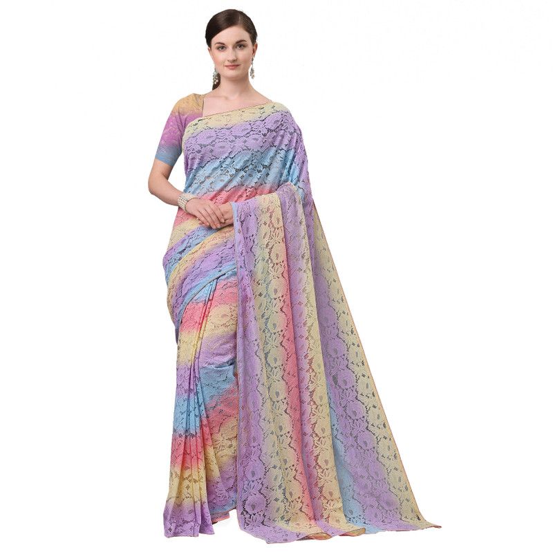 Solid/Plain Daily Wear Polyester Saree  (Multicolor)