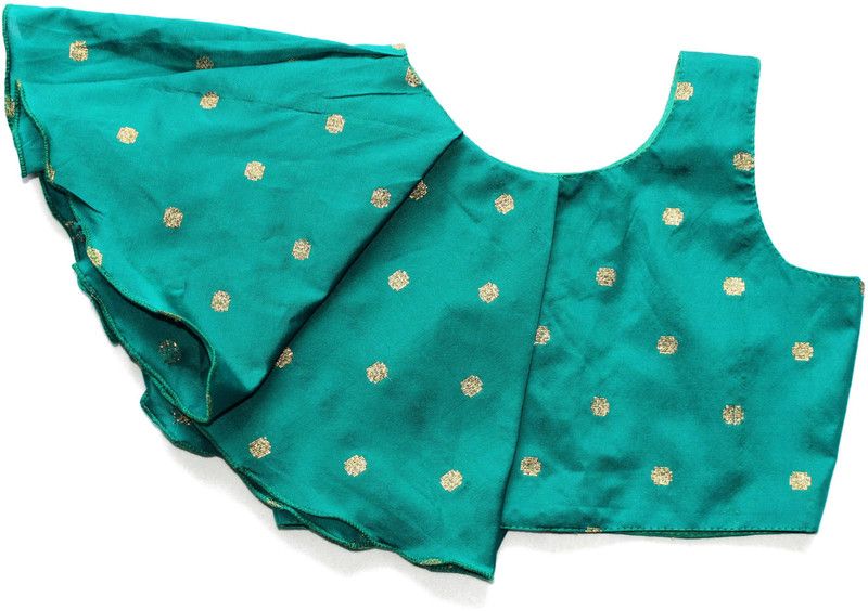 Girls Party Cotton Silk Fashion Sleeve Top  (Light Green, Pack of 1)