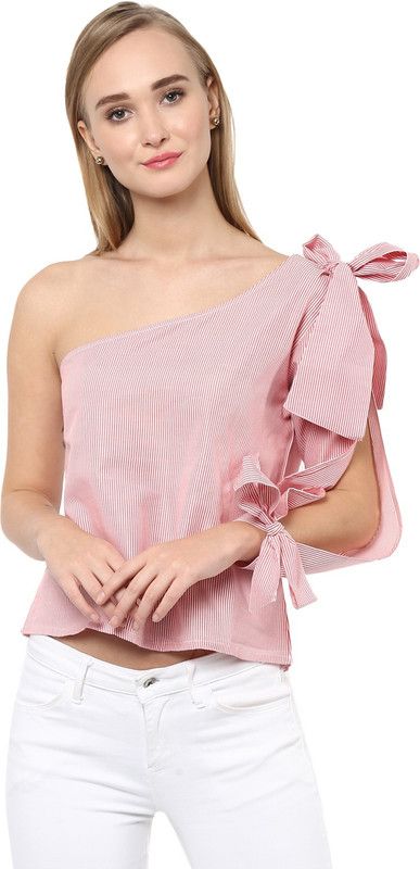 Party Regular Sleeves Checkered Women Red Top