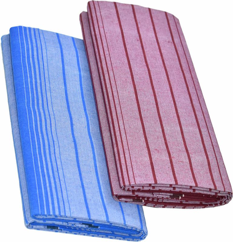 TUNI MANI Striped Blue, Maroon Lungi