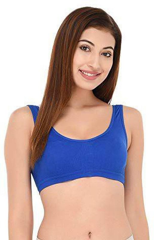 Girls T-Shirt Non Padded Bra  (Blue)