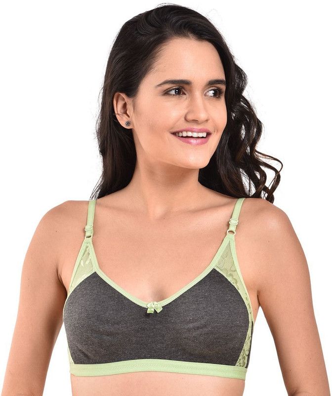 Women Full Coverage Lightly Padded Bra  (Green, Grey)