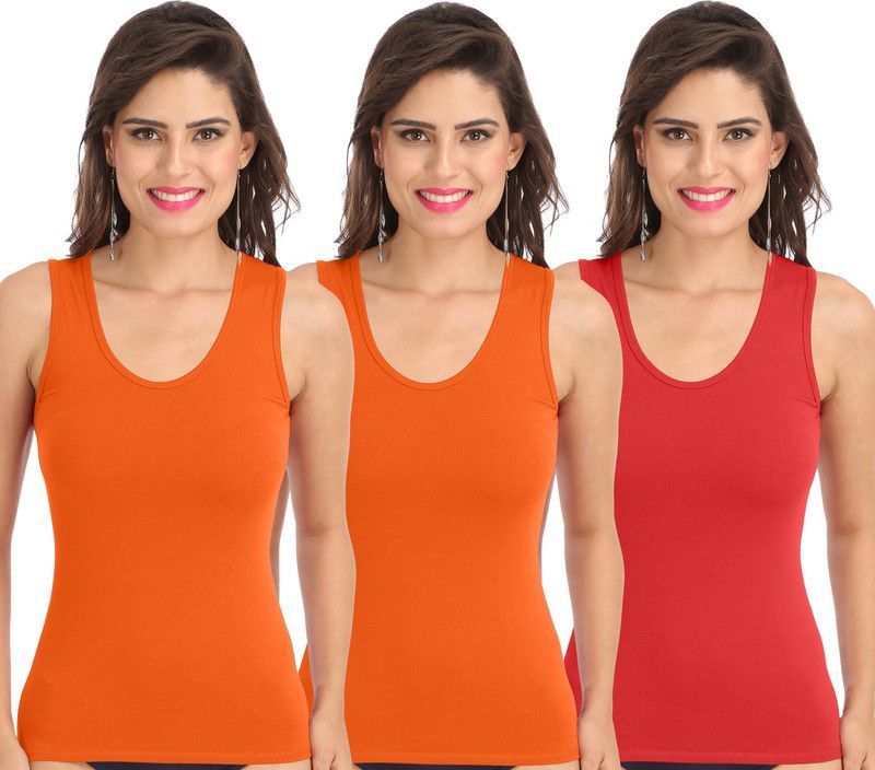 Women Orange, Red Tank Top/Vest