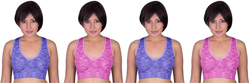 Pack of 4 Women Sports Bra  (Multicolor)