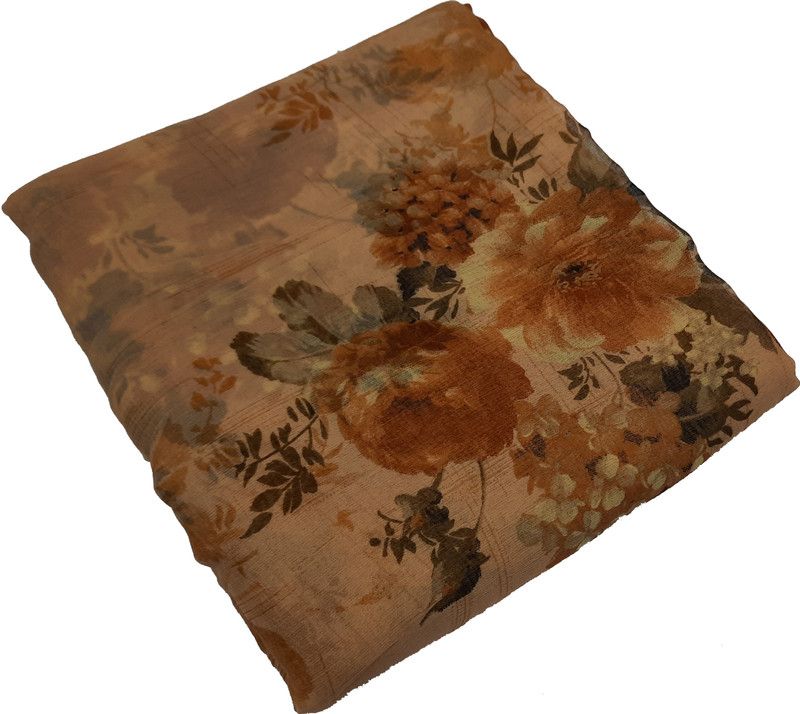 Floral Print, Printed Daily Wear Chiffon Saree  (Beige)
