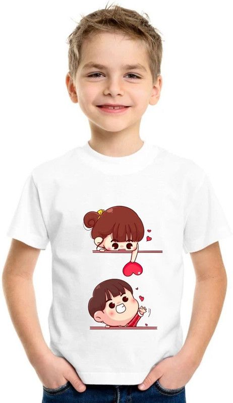 Baby Boys & Baby Girls Cartoon/Superhero Viscose Rayon T Shirt  (White, Pack of 1)