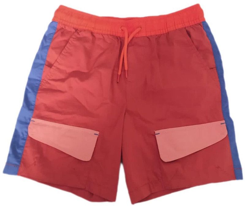Short For Boys & Girls Casual Self Design Cotton Blend  (Red, Pack of 2)