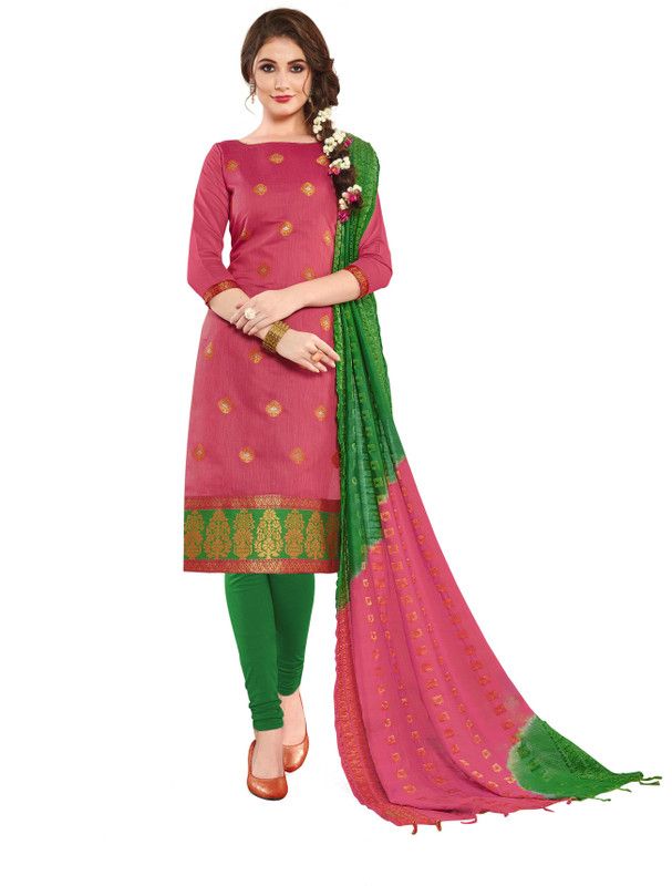 Unstitched Jacquard Kurta & Churidar Material Solid, Self Design