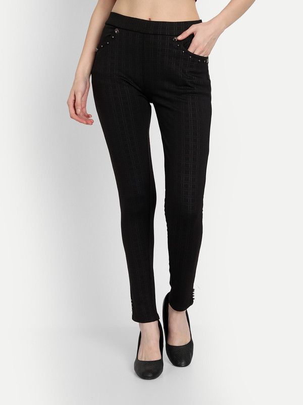 Wickedstitch Black Jegging  (Self Design)
