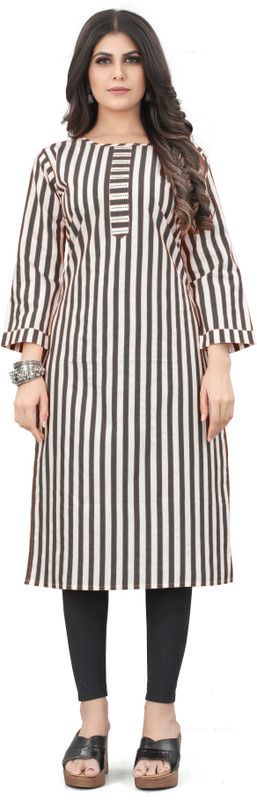 Women Dyed/Ombre Cotton Blend A-line Kurta  (Black)