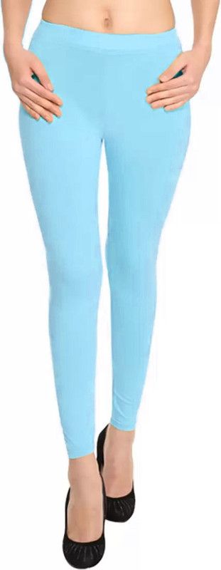 SP Weella Ankle Length Western Wear Legging  (Light Blue, Solid)