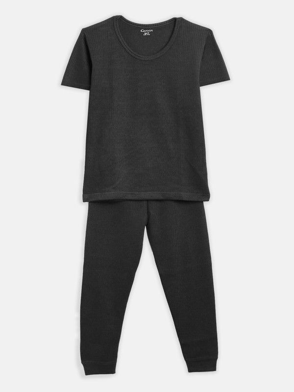 Top - Pyjama Set Thermal For Boys  (Black, Pack of 1)