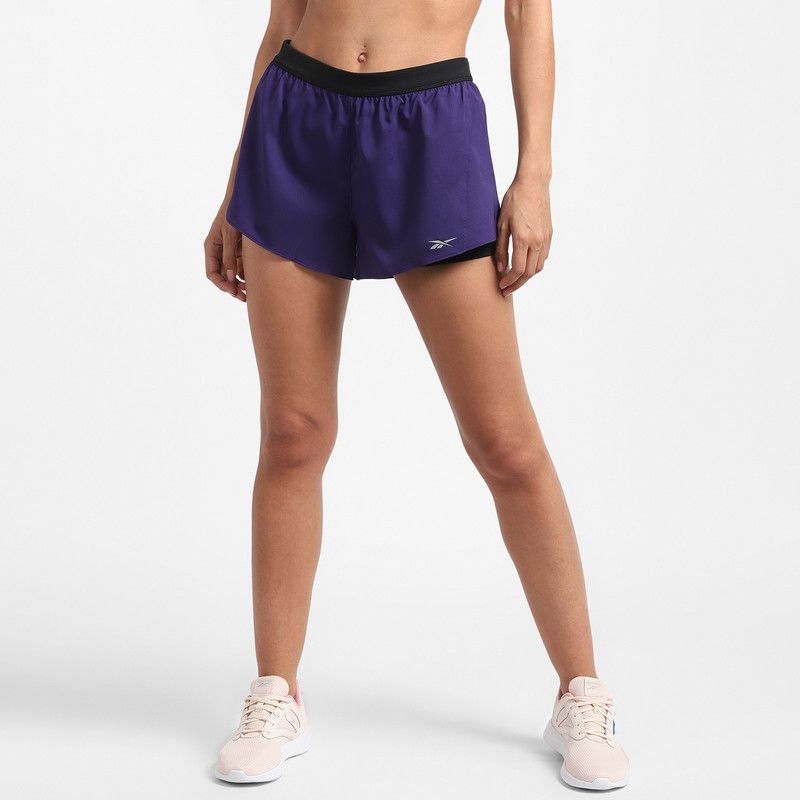 Solid Women Purple Running Shorts