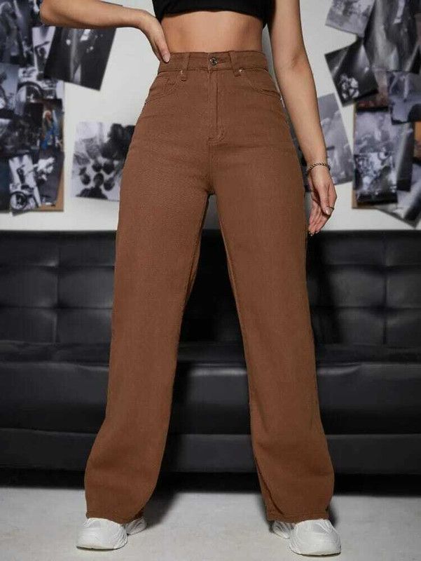 Women Regular Mid Rise Brown Jeans