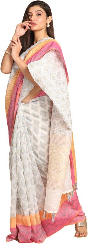 Self Design Banarasi Satin Saree  (Grey)