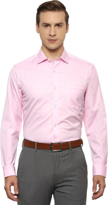 Permapress Men Slim Fit Solid Spread Collar Formal Shirt