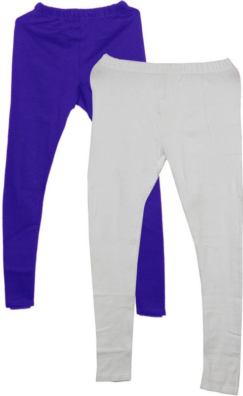 Toddy Ankle Length Ethnic Wear Legging  (White, Solid)