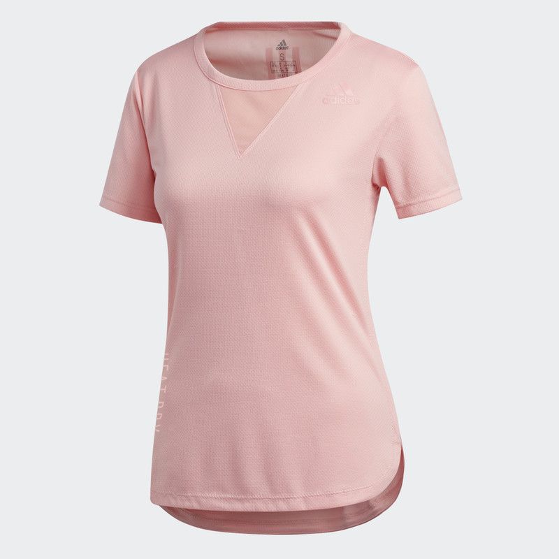 Women Sporty Round Neck Polyester Pink T-Shirt