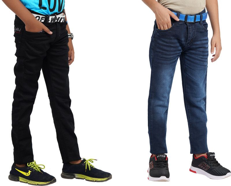 Boys Regular Mid Rise Multicolor Jeans  (Pack of 2)
