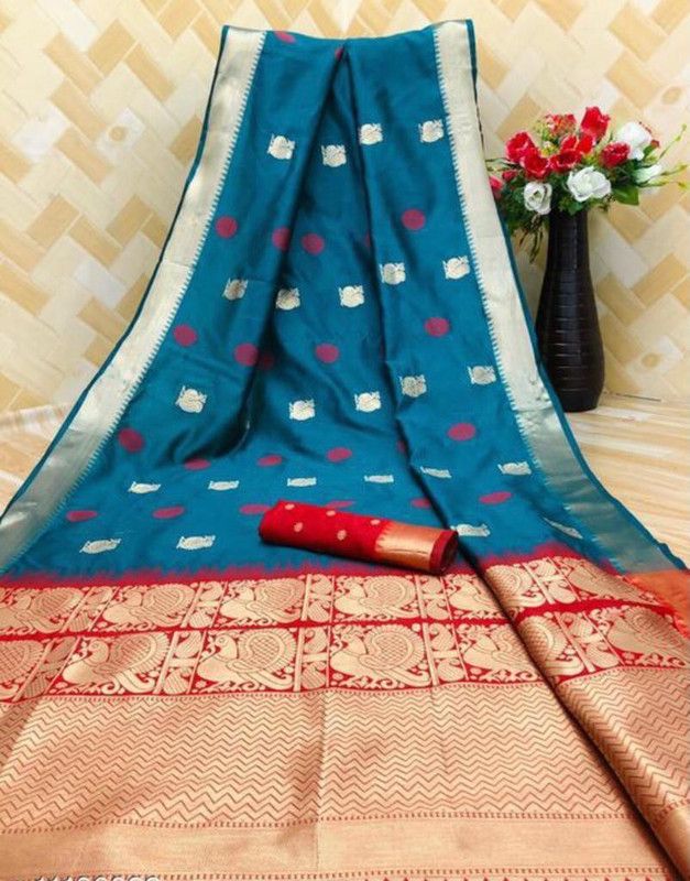 Banarasi Pure Silk Saree  (Multicolor)